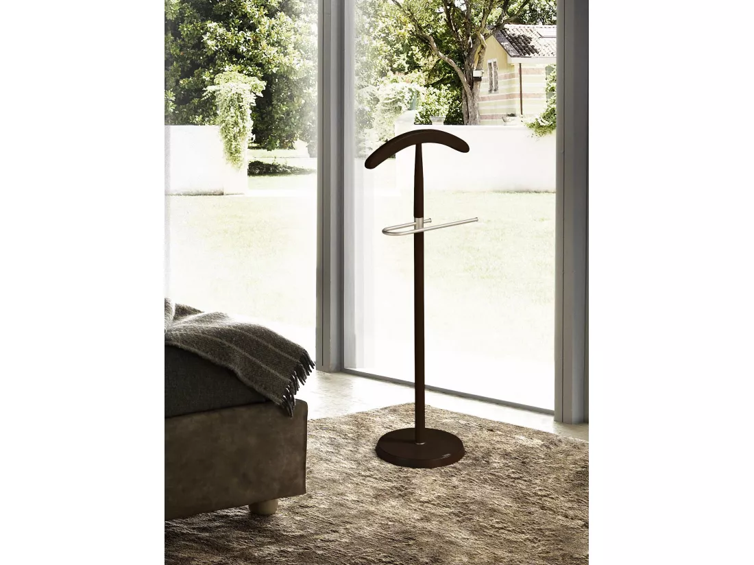 Valet de nuit - H111cm x L44cm x P30cm - hêtre massif wenge - Oxford