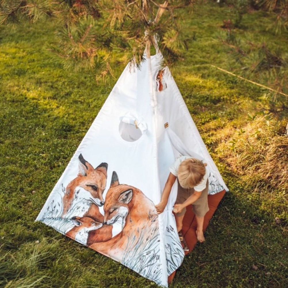 Tipi enfant renard avec coussins