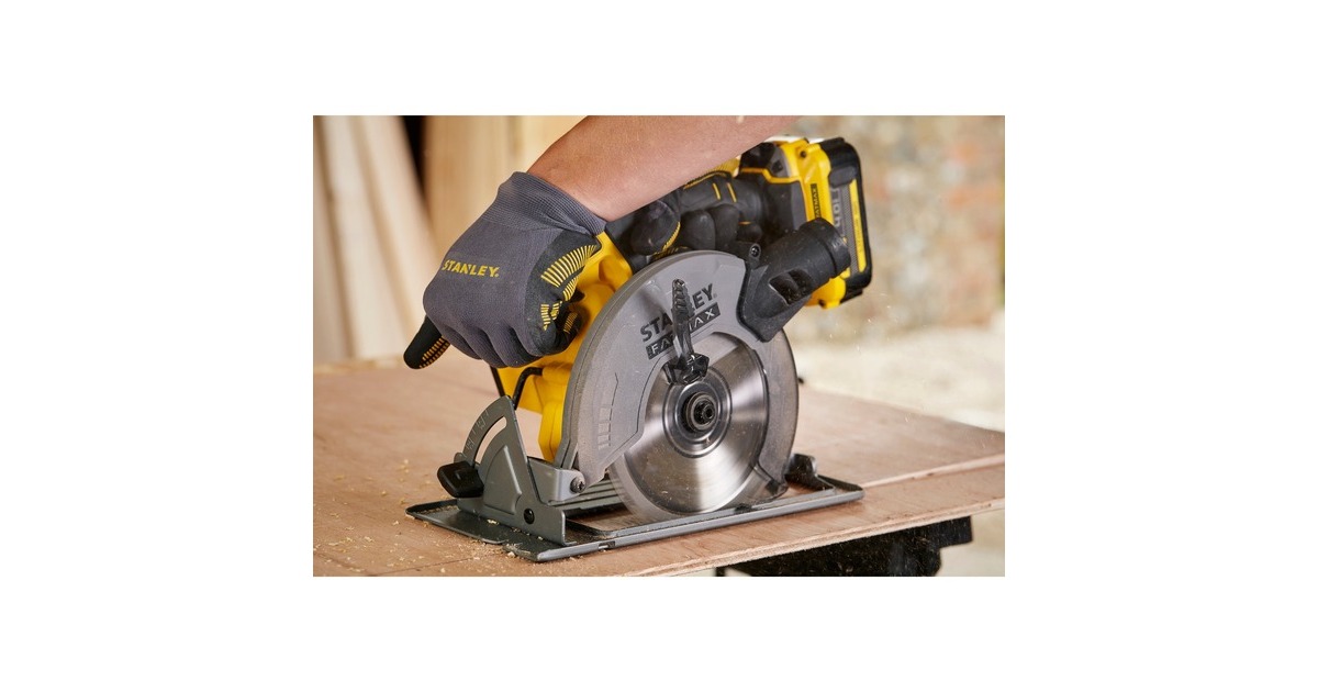 StanleyFATMAX V20 18V handcirkelzaag  (Geel/zwart, Koffer, 2 accu's (2.0Ah) en oplader (4A) inbegrepen)