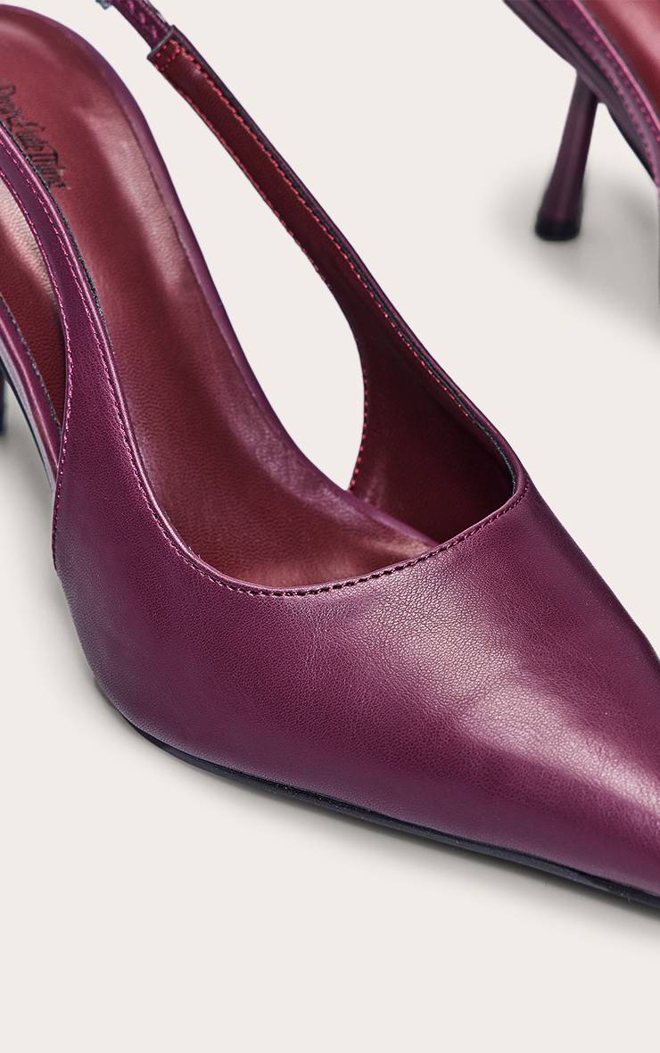 Chocolate Plum Escarpins À Bride Arrière En Cuir Verni Effet Croco