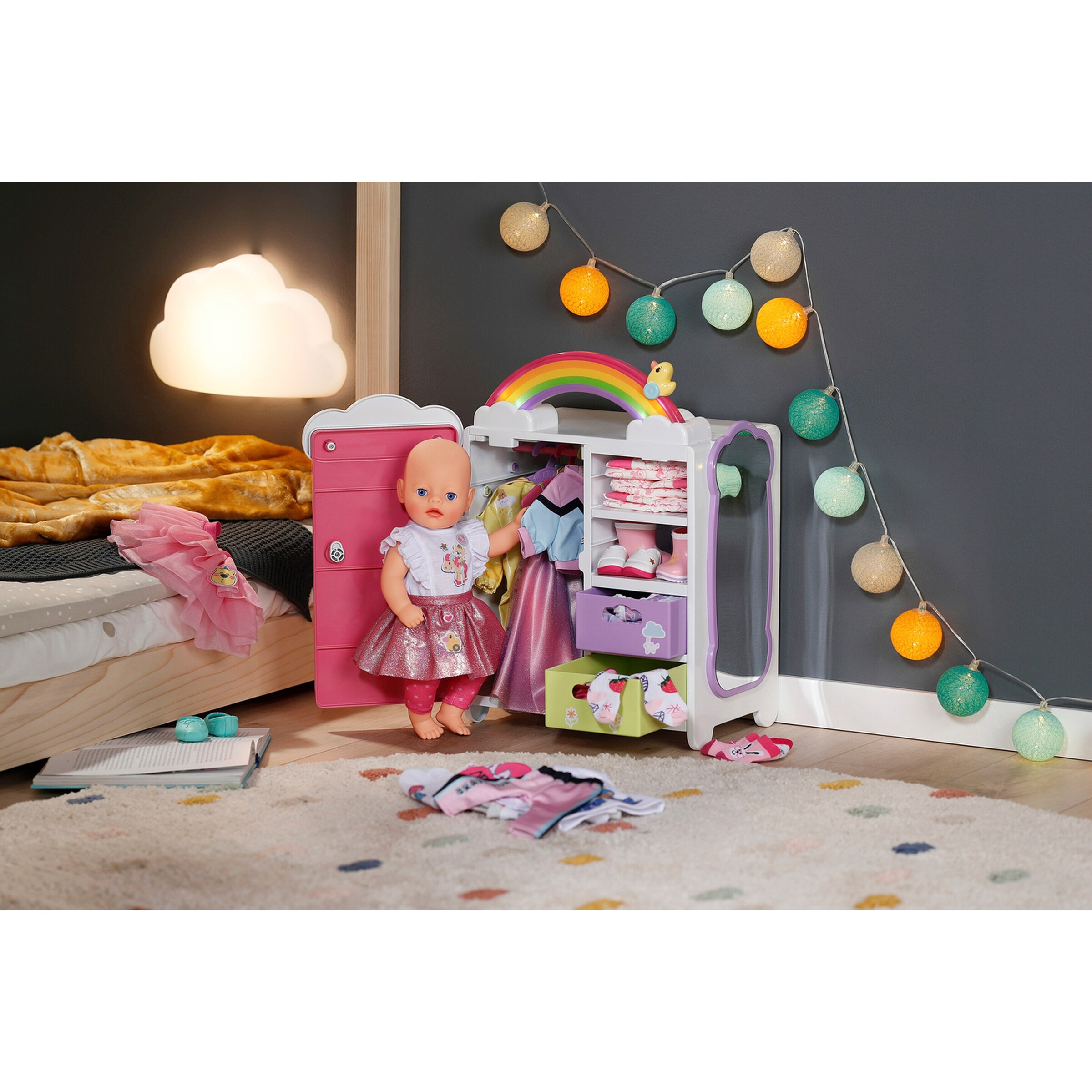 Zapf Creation - BABY BORN Puppen Schrank Regenbogen