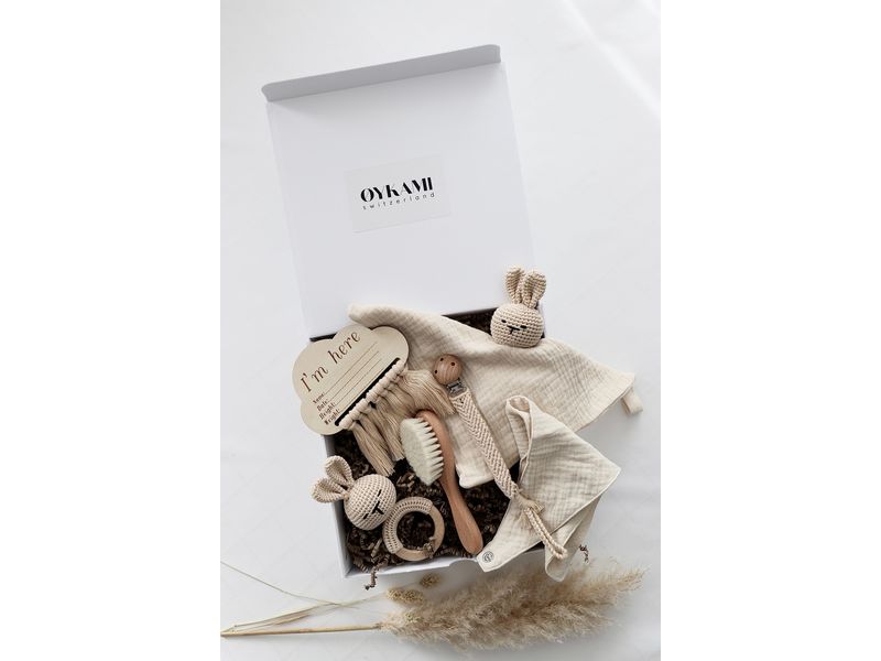Oykami Geschenkset Salzburg Bunny Beige Geschenkbox zur Geburt