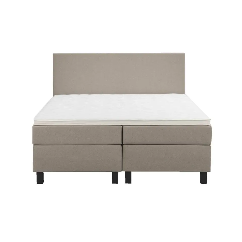 Boxspring Liv egaal - beige - 160x200 cm - vierkante poot