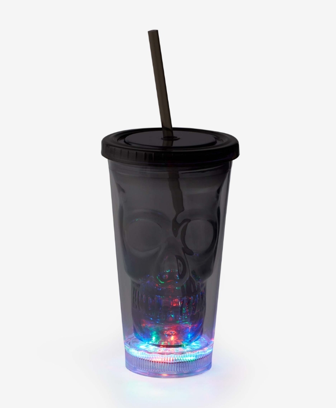 LED-Becher mit Strohhalm
