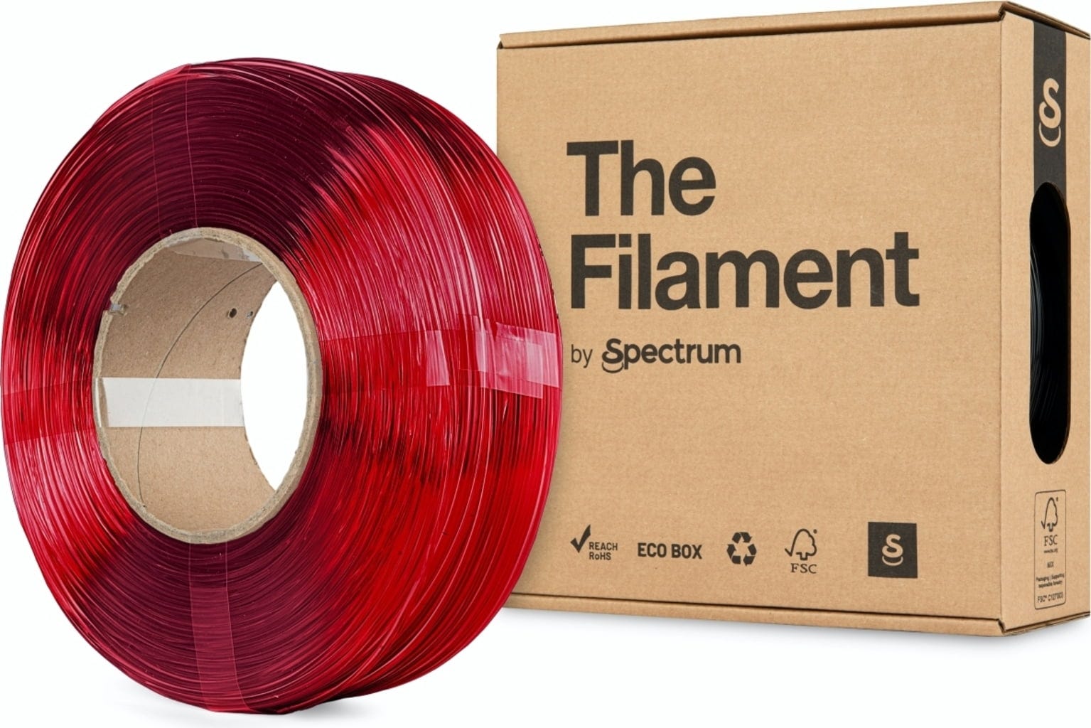 The Filament  ReFill PETG Transparent Red, 1,75 mm / 1000 g    Erschwingliches PETG ohne Spule in Transparent Red