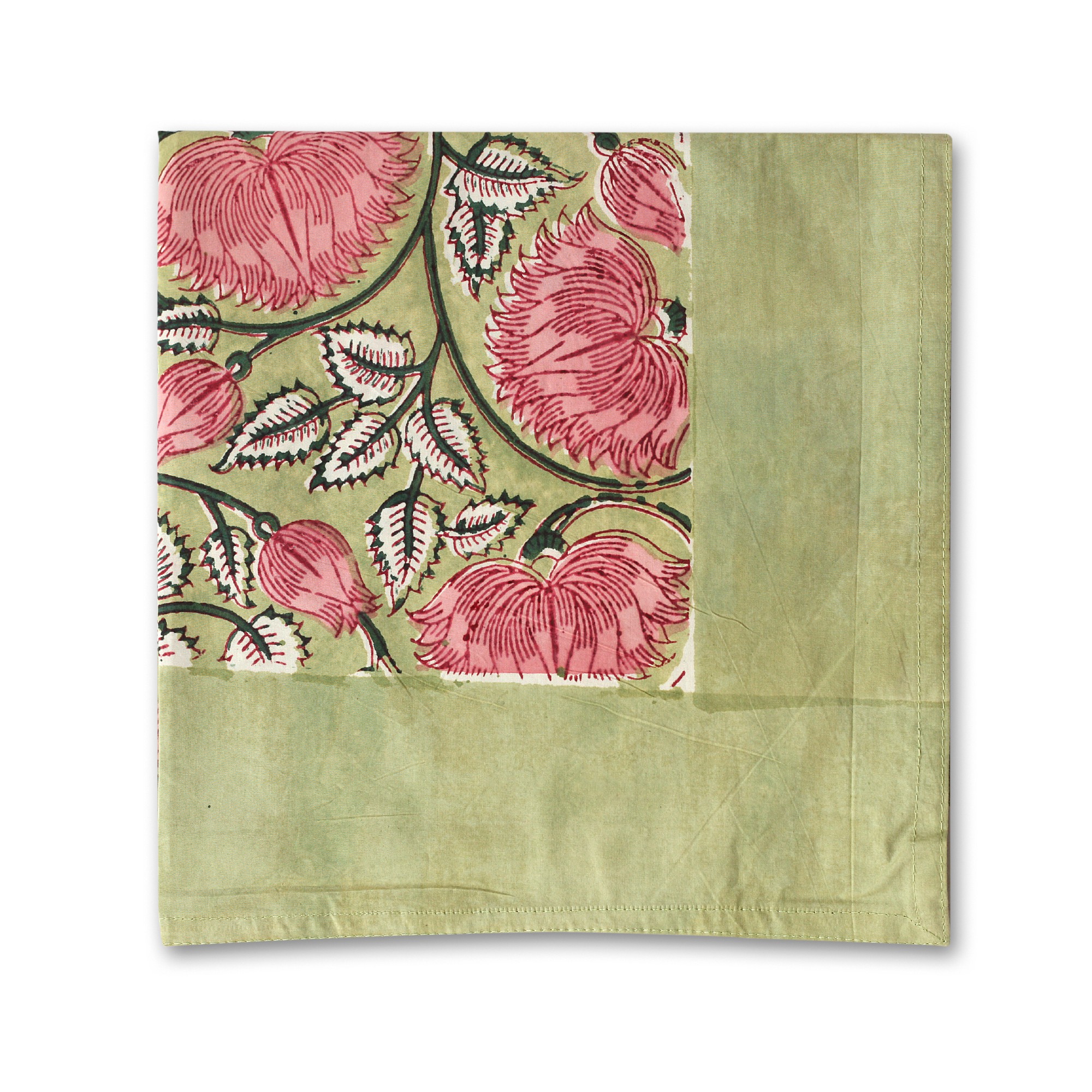 Tischdecke mit Blumenmuster, oliv, T 100 cm, B 100 cm von fischer's lagerhaus