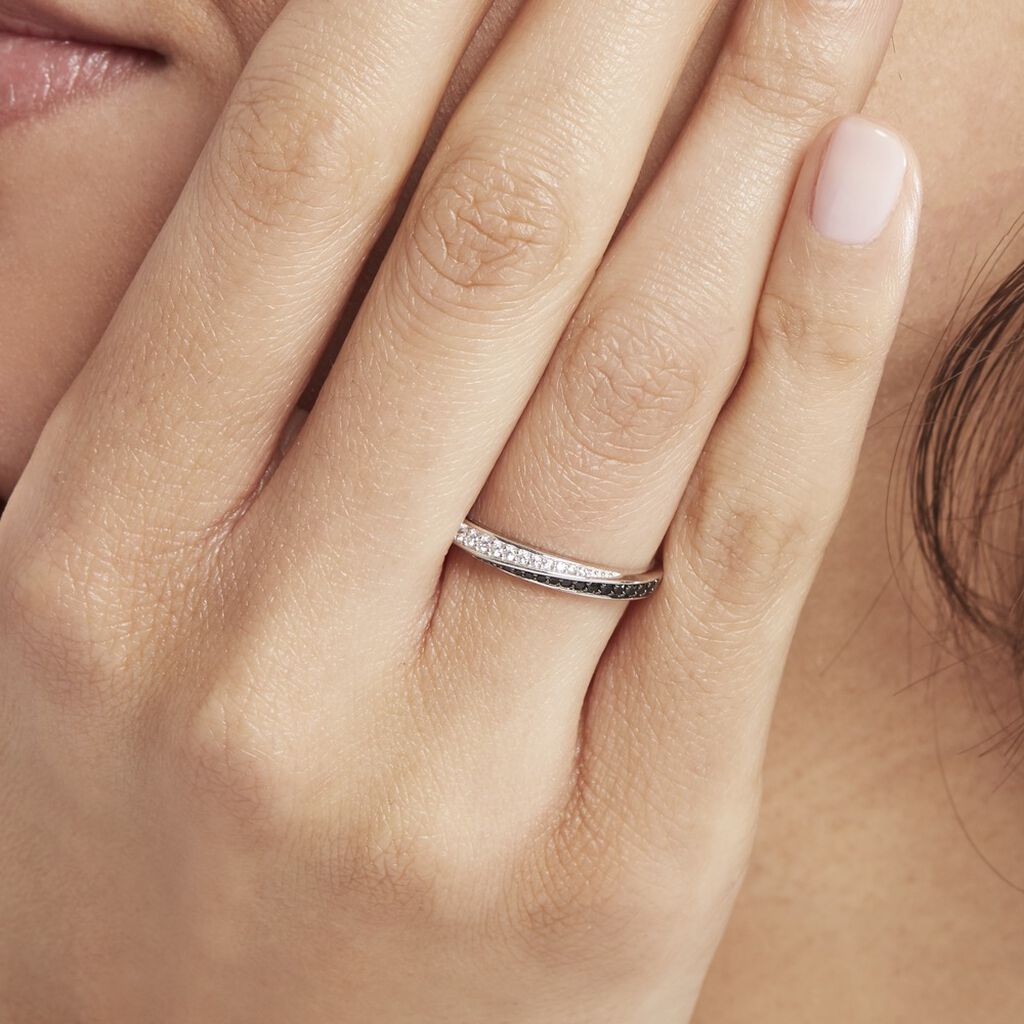 Bague Argent Blanc Agoston Oxydes De Zirconium