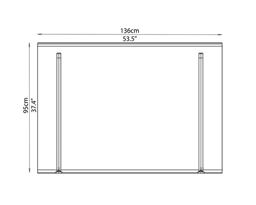PALRAM-Canopia luifel Calisto 136x95 cm antraciet polycarbonaat transparant