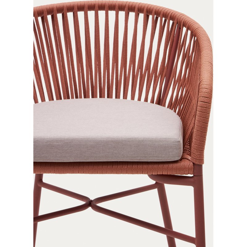 Tabouret Yanet - corde - structure acier galvanisé H 65 cm