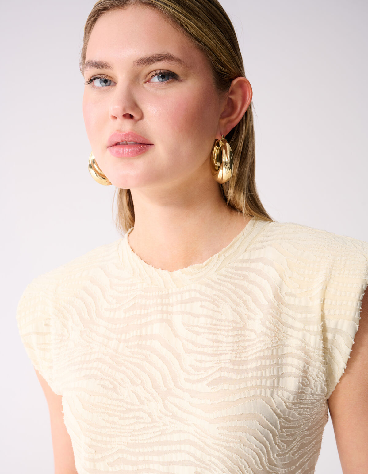 Zebra Organic Top Gebroken Wit
