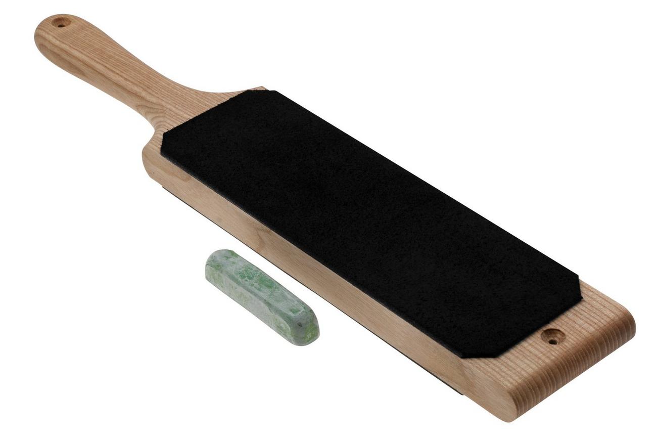Beavercraft LS1P1 Dual-Sided Leather Paddle Strop with P01 Polishing Compound