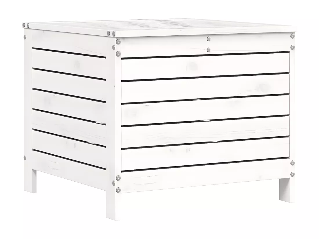 Repose-pied de jardin blanc 62x63,5x53,5 cm bois de pin massif