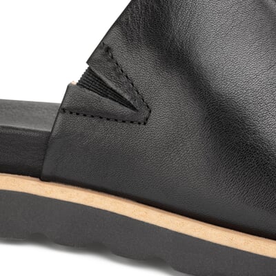 Damen-Lederpantolette, Schwarz
