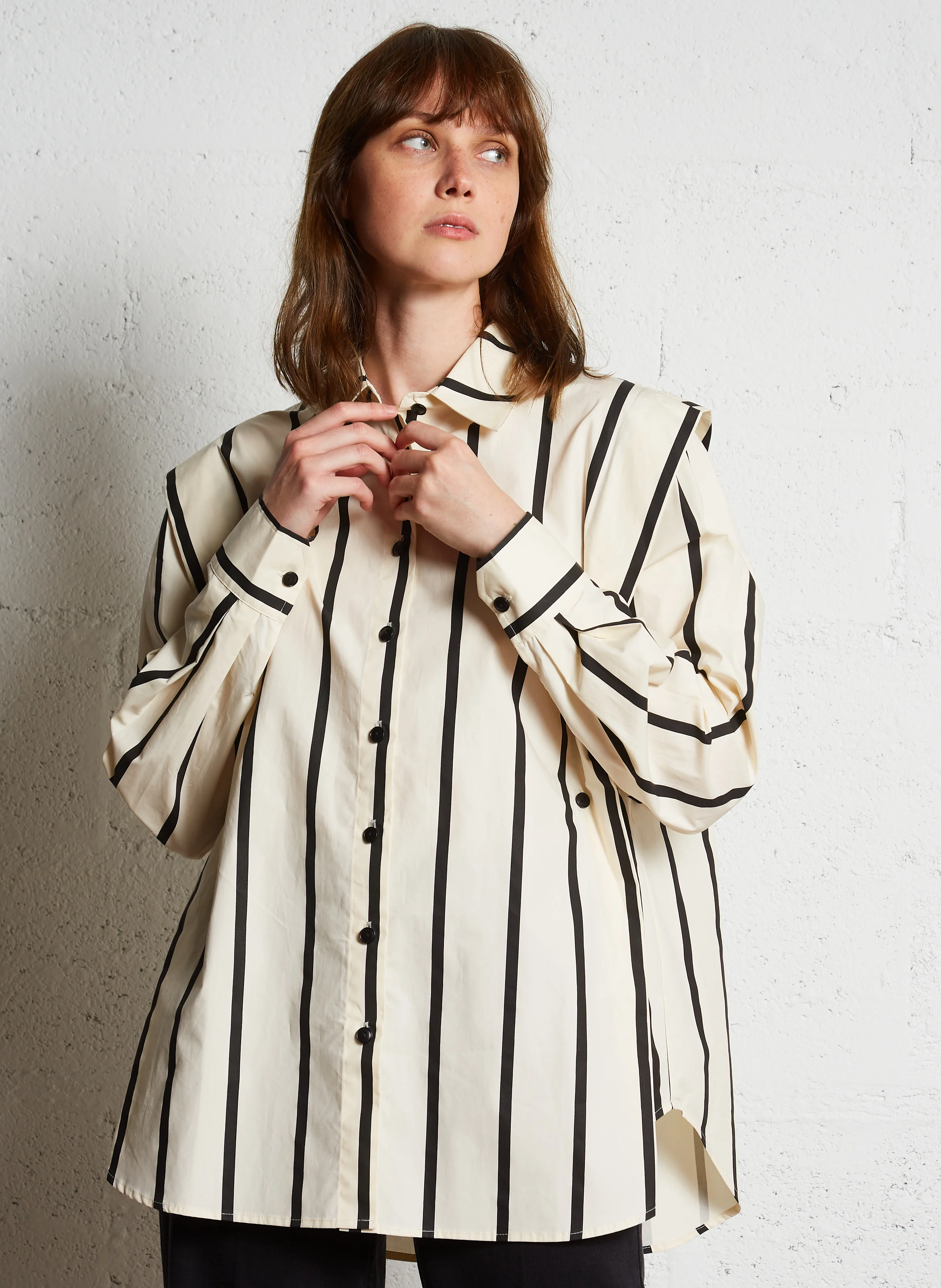 COOPER - Chemise à rayures en coton | Noir