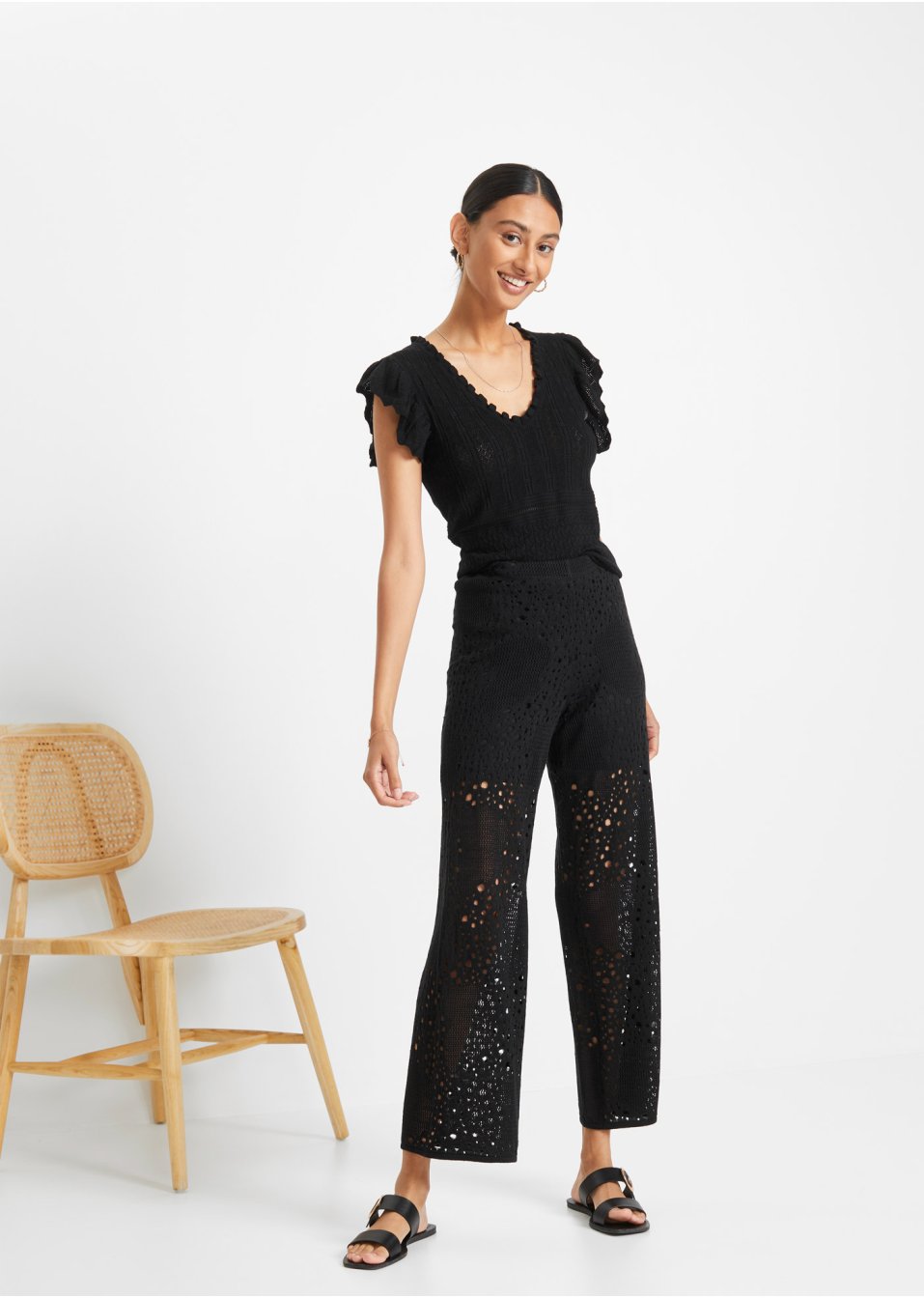 Pantalon en maille taille extensible