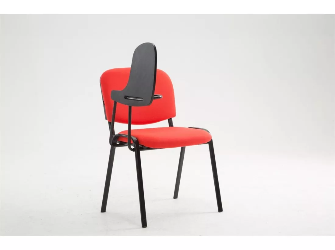 Chaise de conférence - Tissu & Métal noir mat - Rouge - Ken mit Klapptisch
