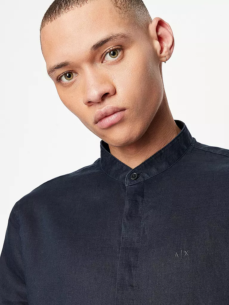 ARMANI EXCHANGE Leinenhemd Regular Fit  blau