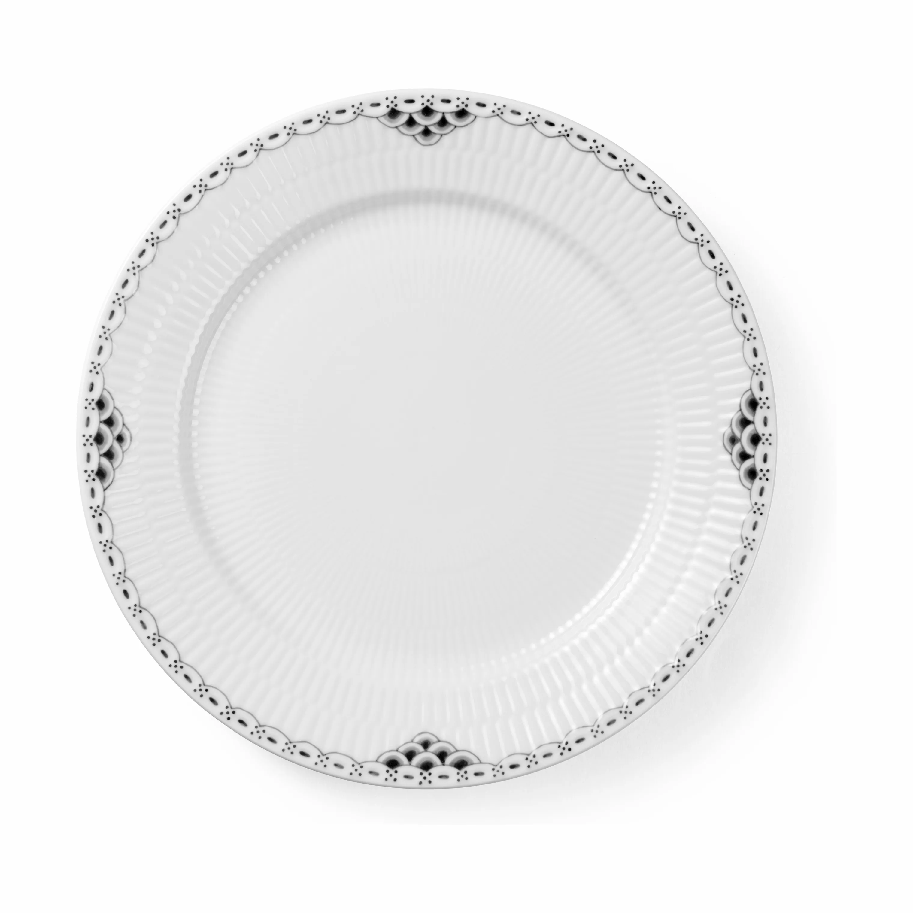 Royal Copenhagen Sort Riflet Blonde Middagstallerken