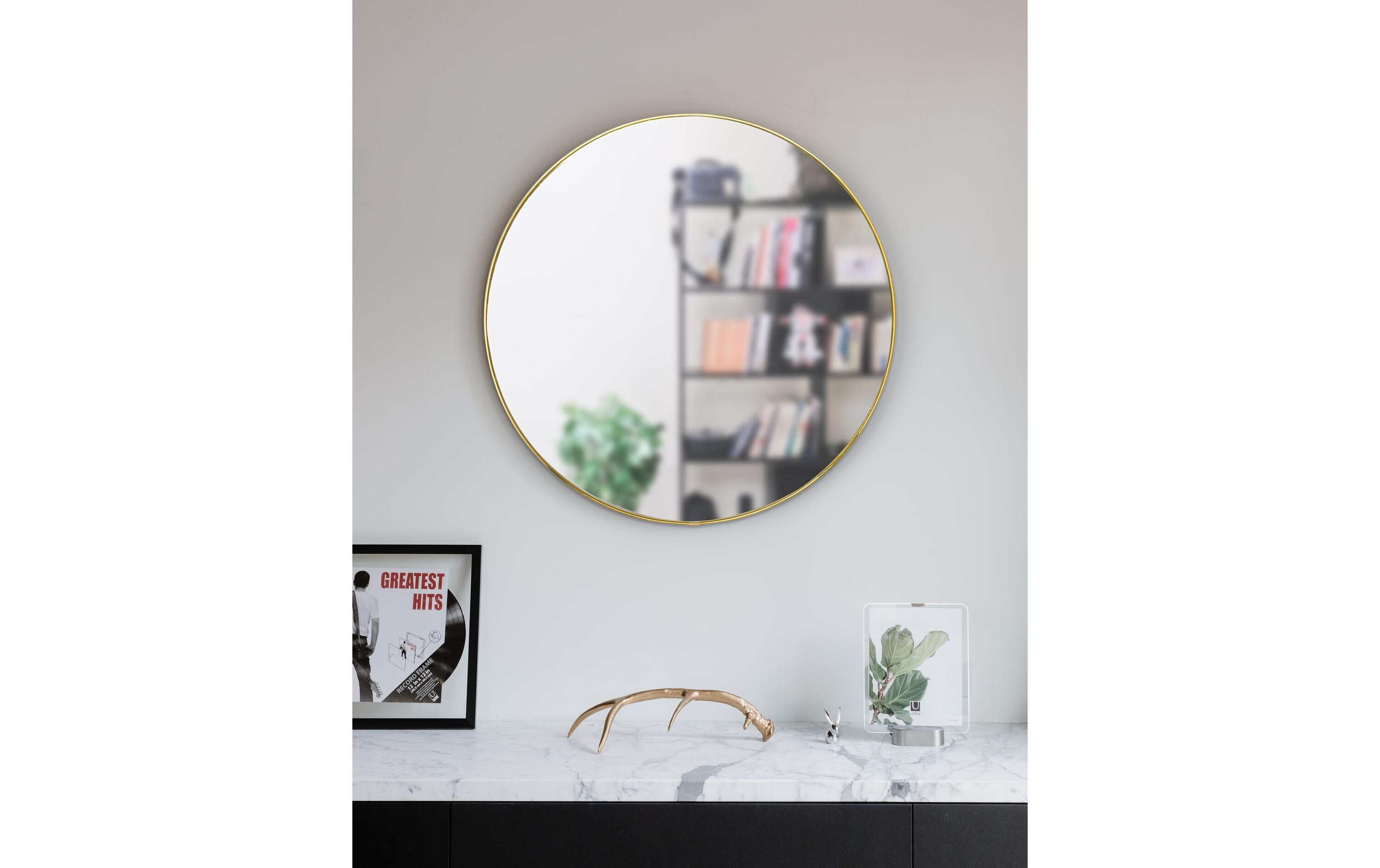 Spiegel Hubba 86 cm, messingfarben<br>Runder Wandspiegel