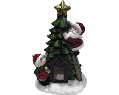 Decoratieve kerstlantaarn, 27,8 x 21,5 x 43,2 cm, groen, rood, wit