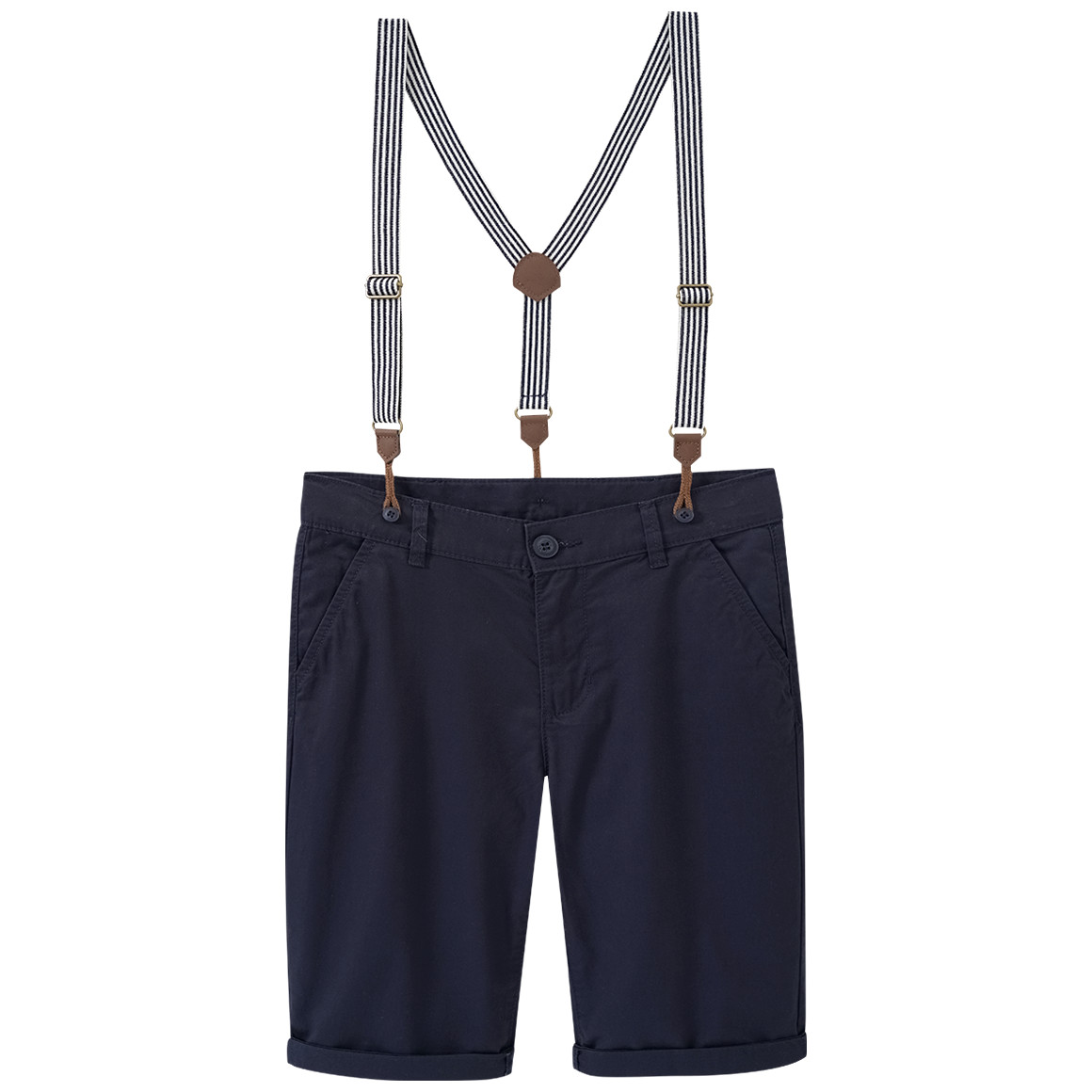 Topolino Jungen Chinoshorts mit Hosenträgern dunkelblau