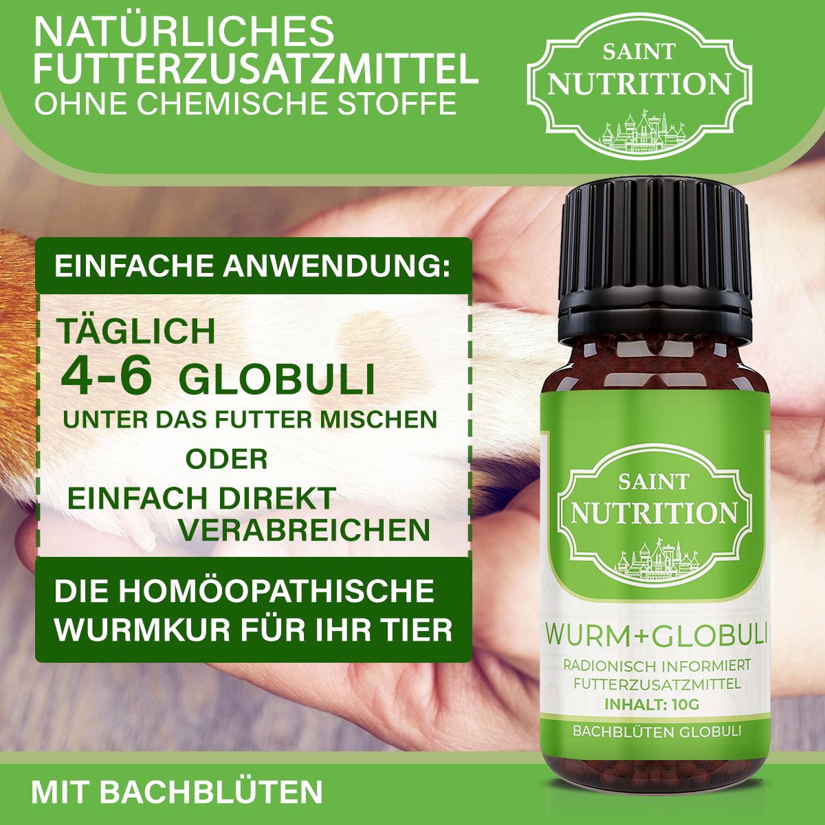 Saint Nutrition® | Wurm Kügelchen | Wurmmittel für Tiere