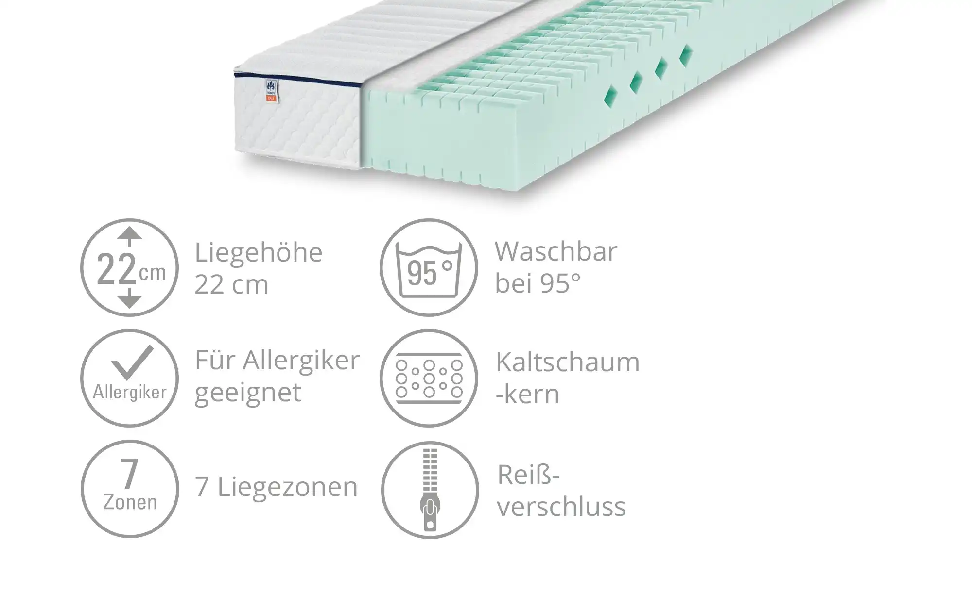 IRISETTE 7-Zonen-Kaltschaumkernmatratze