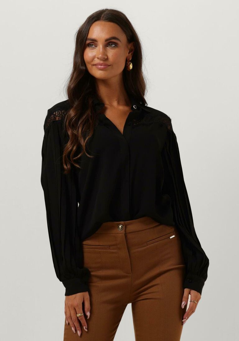 LIU JO zwarte liu jo blouse camicia lace e plisse