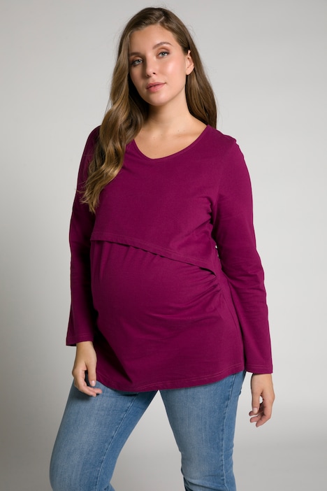 Bellieva-Shirt, elastische Raffungen, 3/4-Arm, GOTS
