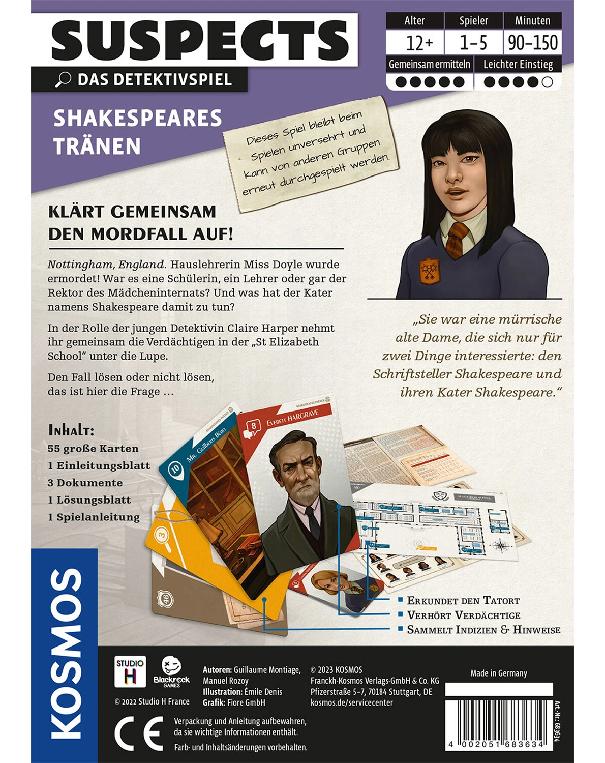 Detektivspiel SUSPECTS - SHAKESPEARES TRÄNE in bunt