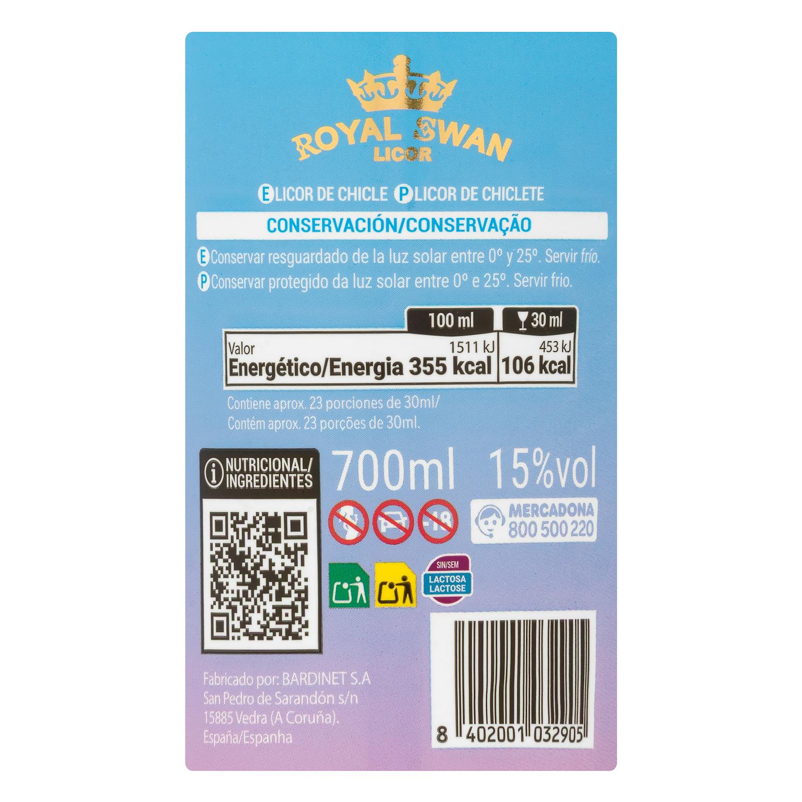 Liqueur de chewing-gum Royal Swan