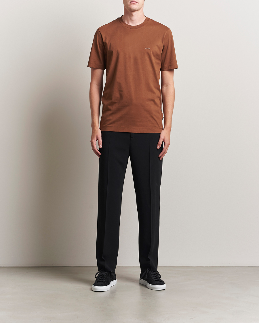 BOSS BLACK Thompson Crew Neck T-Shirt Medium Brown