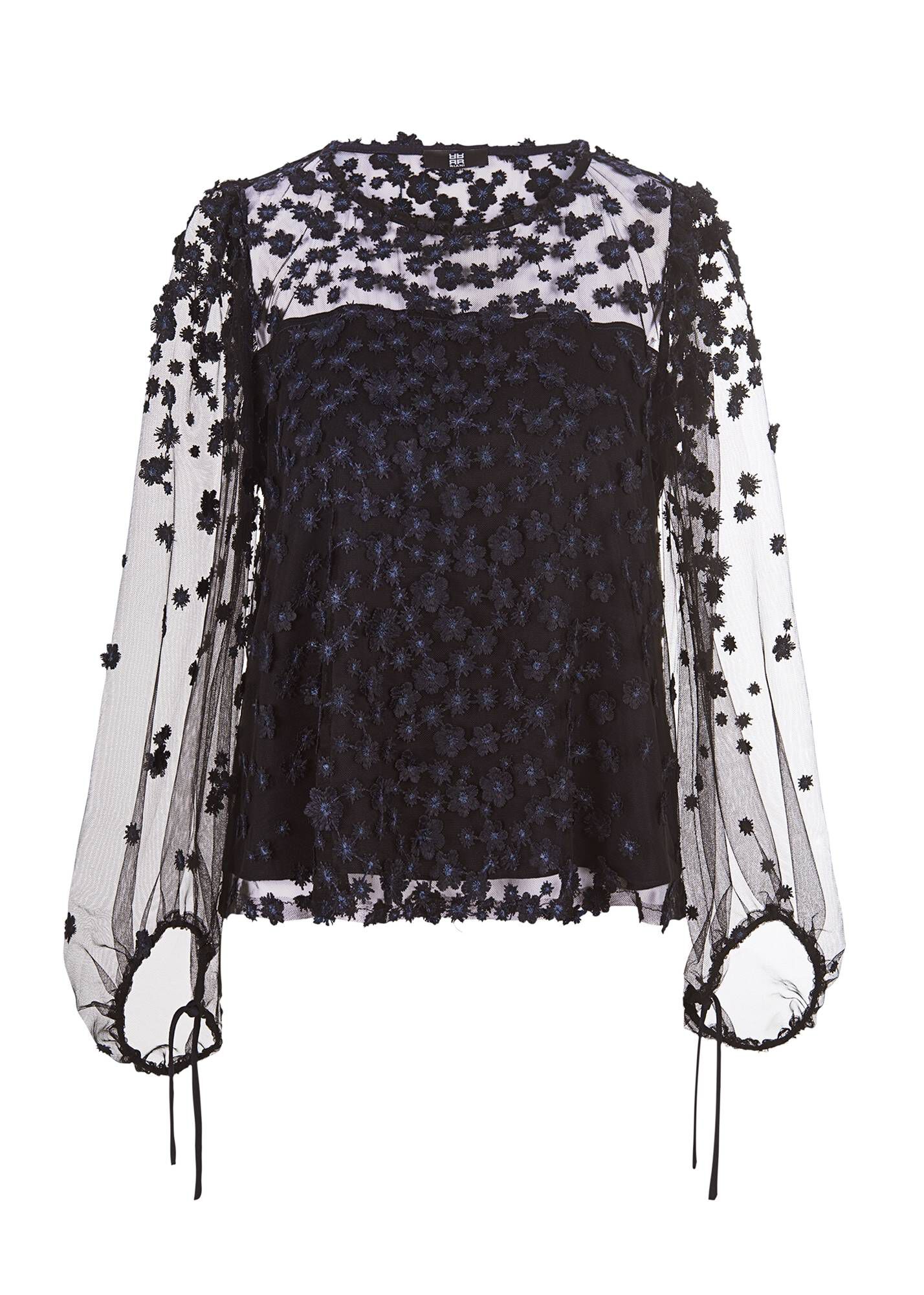 Riani| Damen Blusenshirt mit transparenten Ärmeln