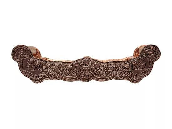 Plateau en métal repoussé couleur cuivre 25x13x6h