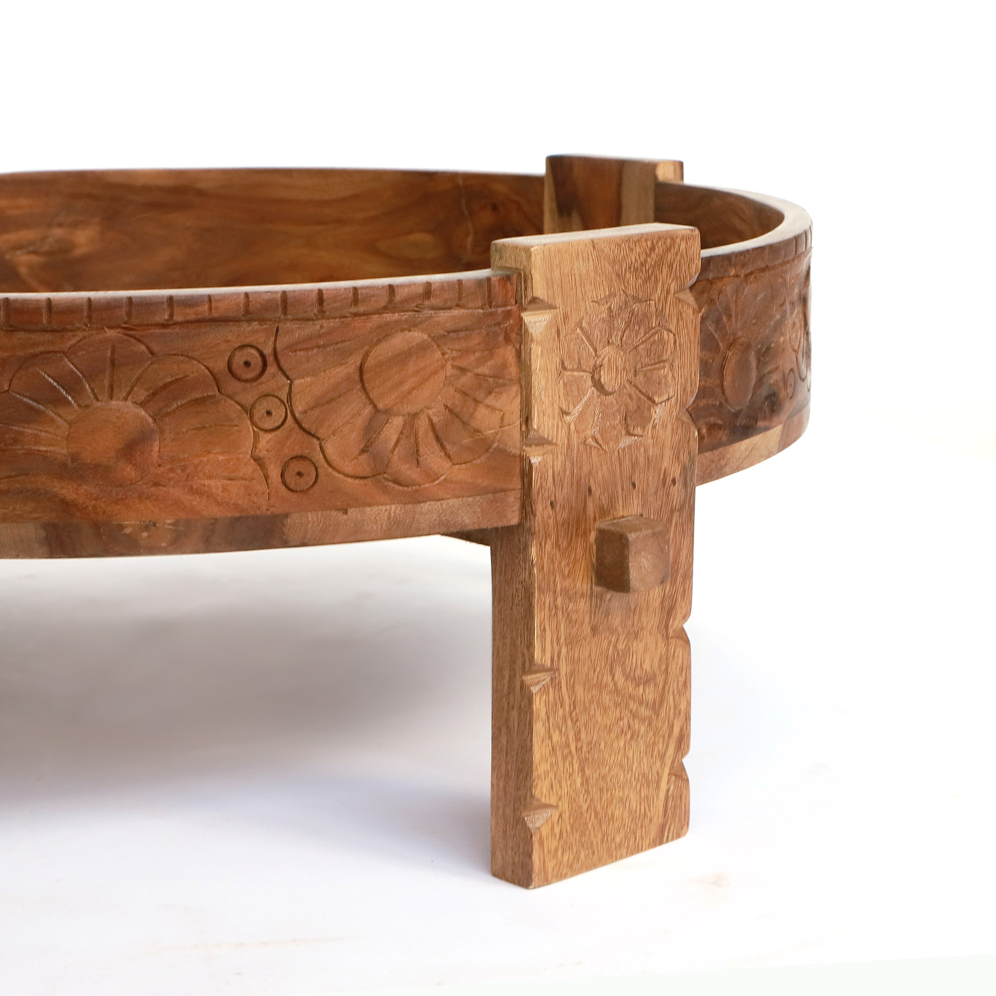 Couchtisch 'Grinder', Sheesham natur, Ø 72 cm, H 28 cm von fischer's lagerhaus