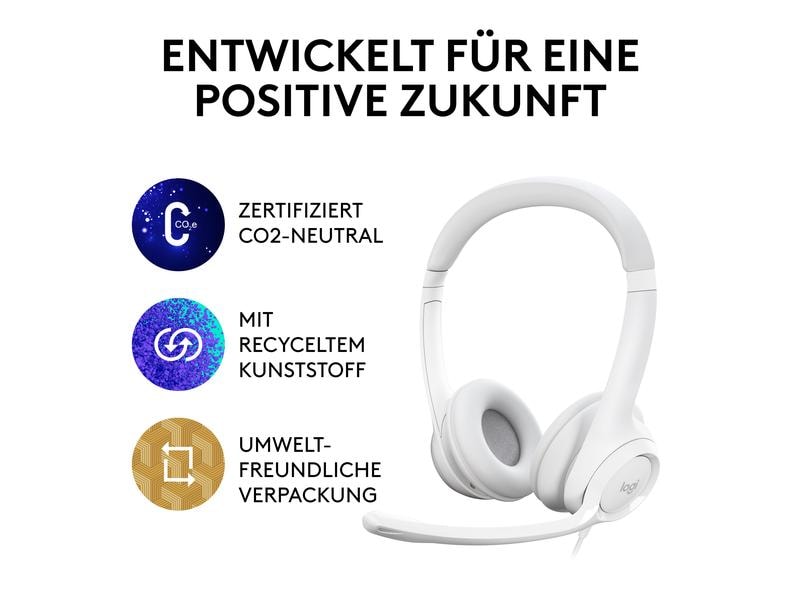 Logitech Headset H390 USB Stereo USB-Computer-Headset mit kristallklarem Audio und praktischen Bedienelementen am Kabel