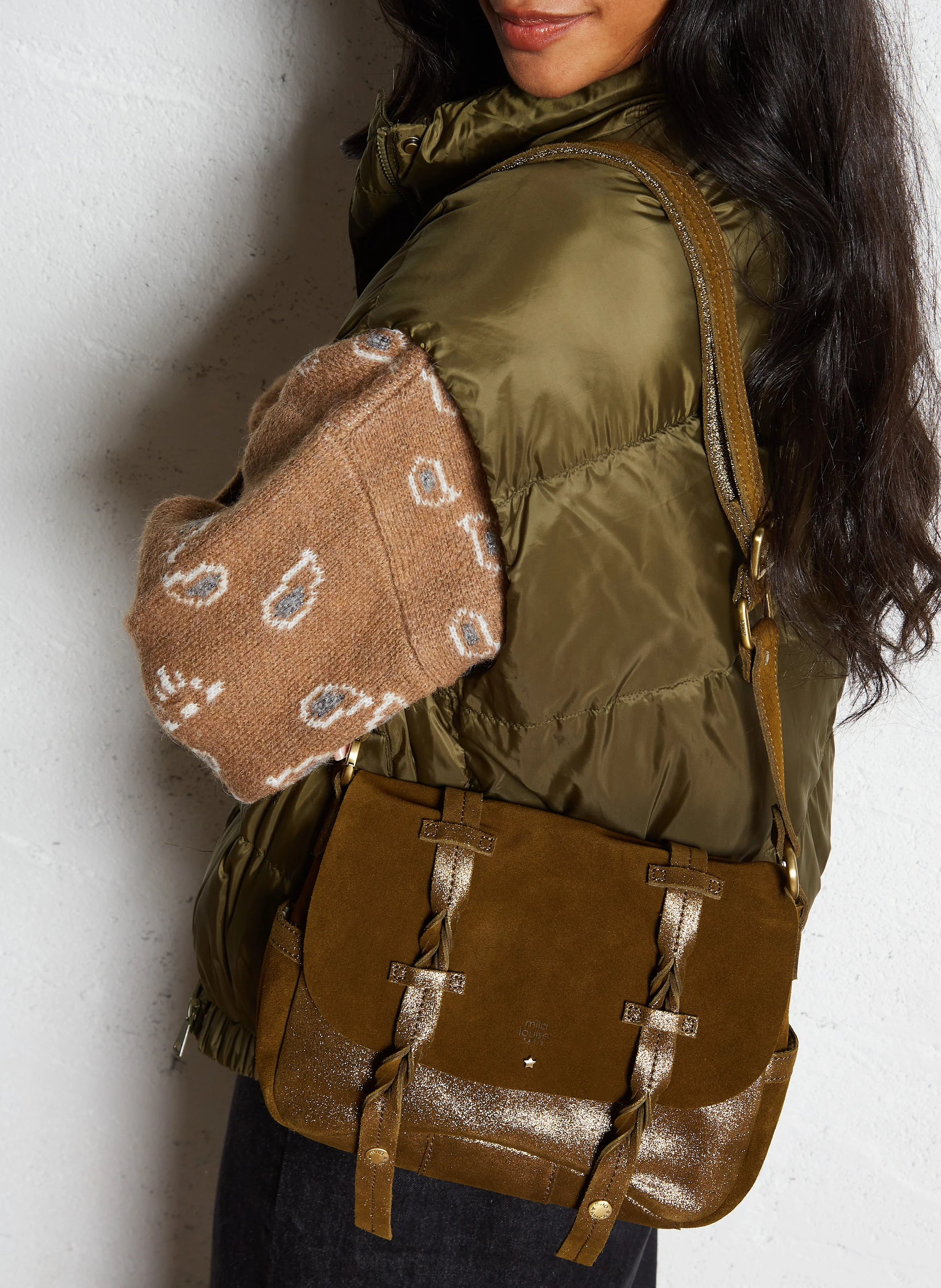 ALESS - Besace en cuir | Kaki