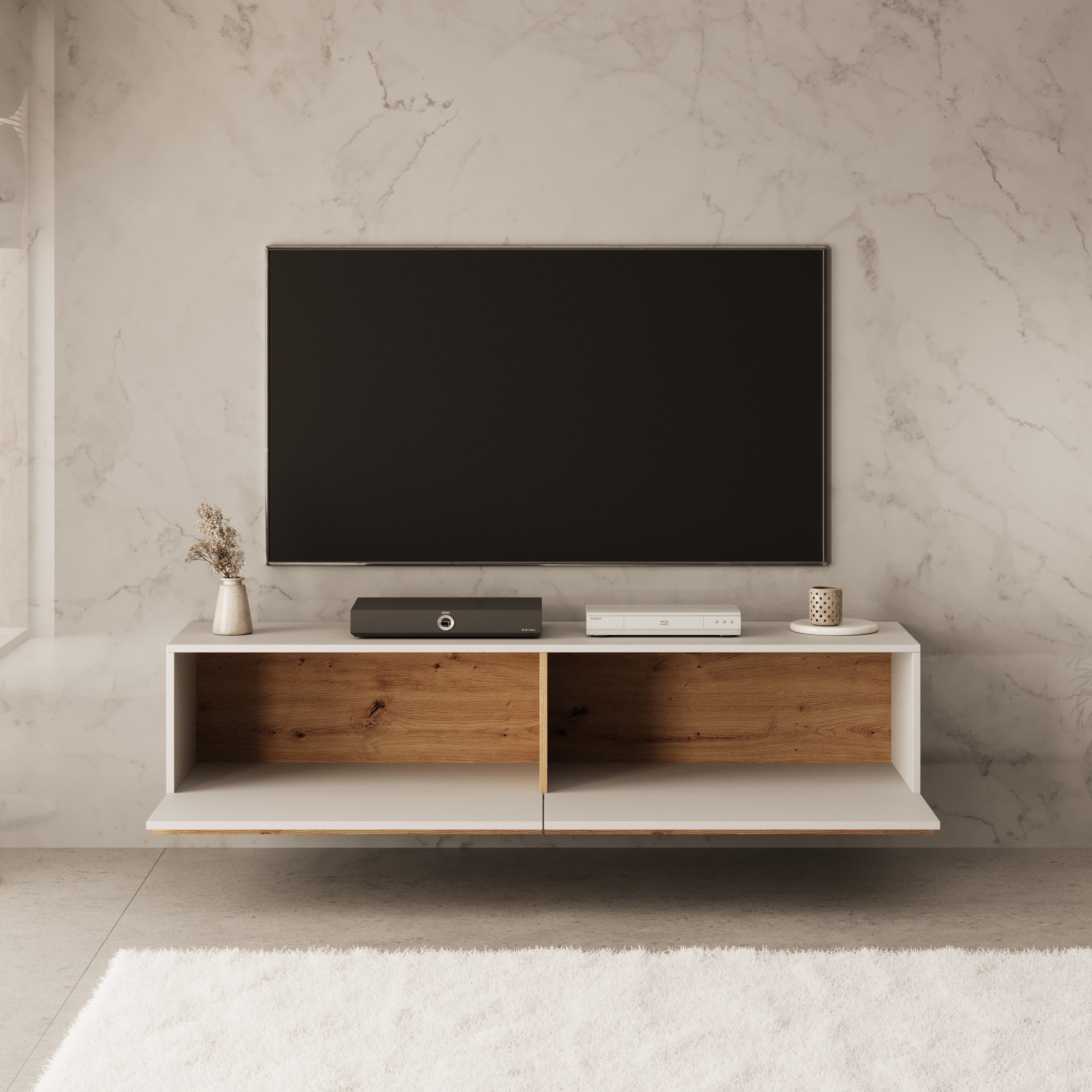 Meubella - TV-Meubel Arda - Beige - 154 cm