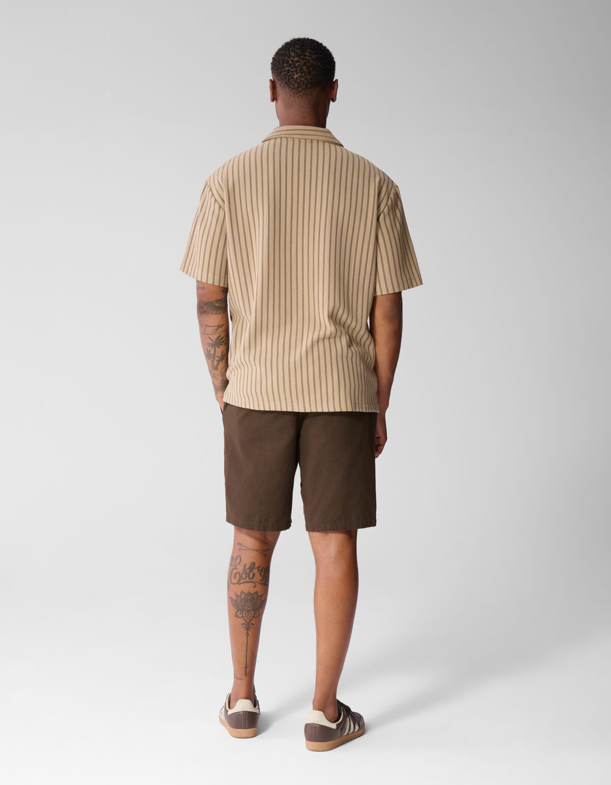 Pinstripe Rib Overhemd Zand