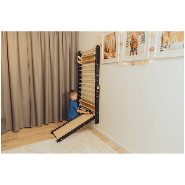 Duck WoodworksDuck Woodworks   Kletterdreieck Wandset und Rutsche black