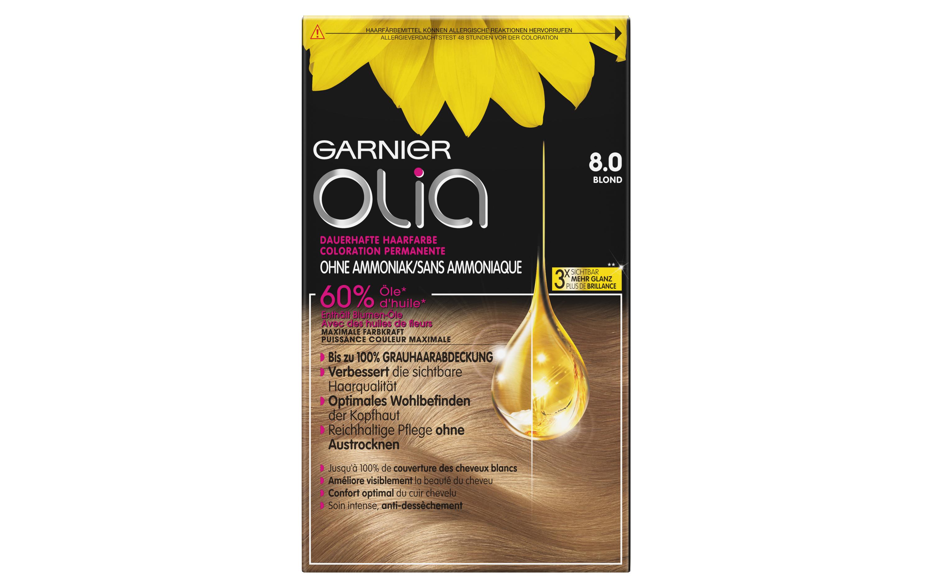Haarcoloration Olia 8.0 BlondDauerhafte Haarfarbe ohne Ammoniak