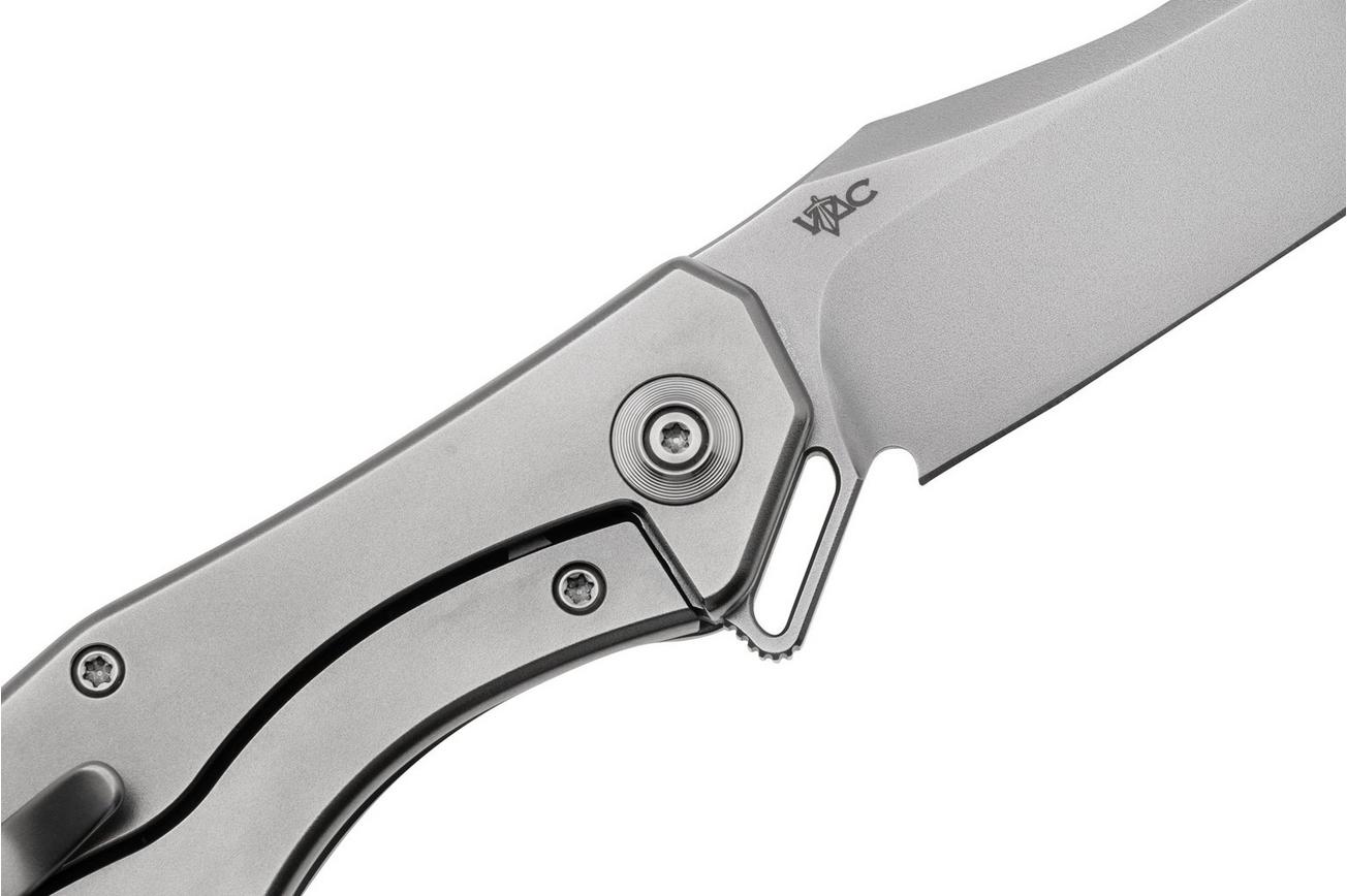WE Knife RekkeR WE22010G-2 Bead Blasted CPM 20CV, Grey Titanium Diamond Pattern zakmes, Kyle Lamb design