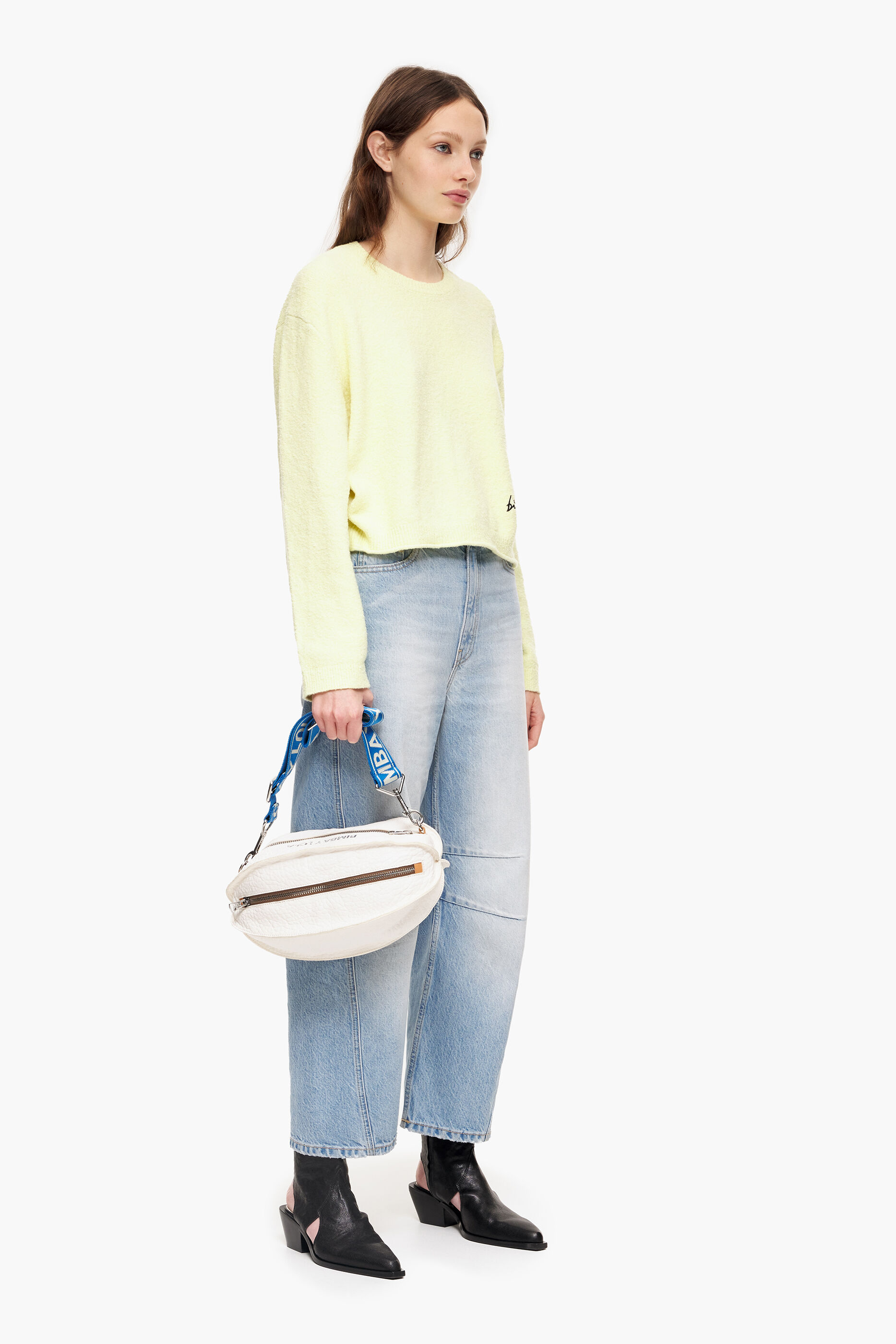 Bolsa Ball Bag tamanho G em couro branco