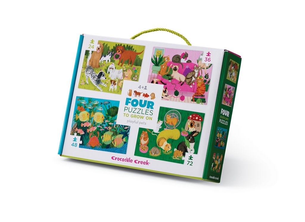 Crocodile Creek 4 puzzel set - Huisdieren