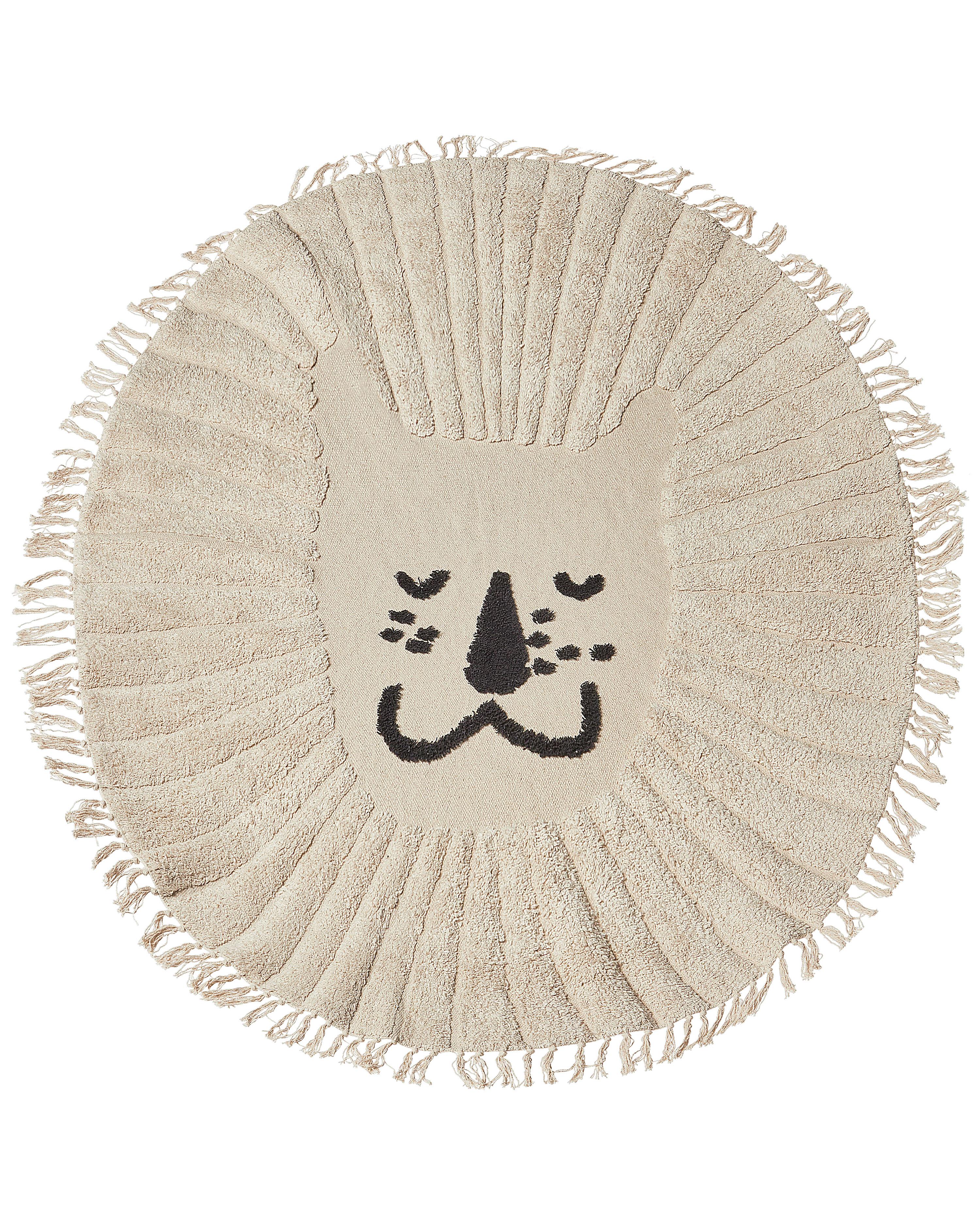 Kindervloerkleed BADHANI Beige ø 140 cm Katoen