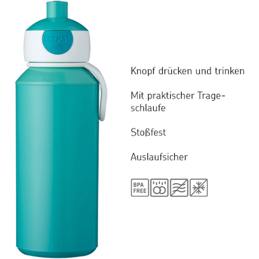Mepal Pop-Up Trinkflasche + Flip-Up Ersatzdeckel Campus 400 ml blau
