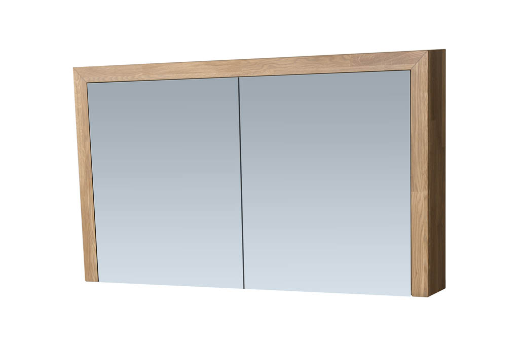 Brauer Rise spiegelkast 120cm met 2 dubbelzijdige spiegeldeuren eiken grijs