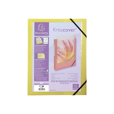Exacompta Kreacover Pastel - Boîte de classement personnalisable - dos 40 mm - disponible dans différentes couleurs pastels