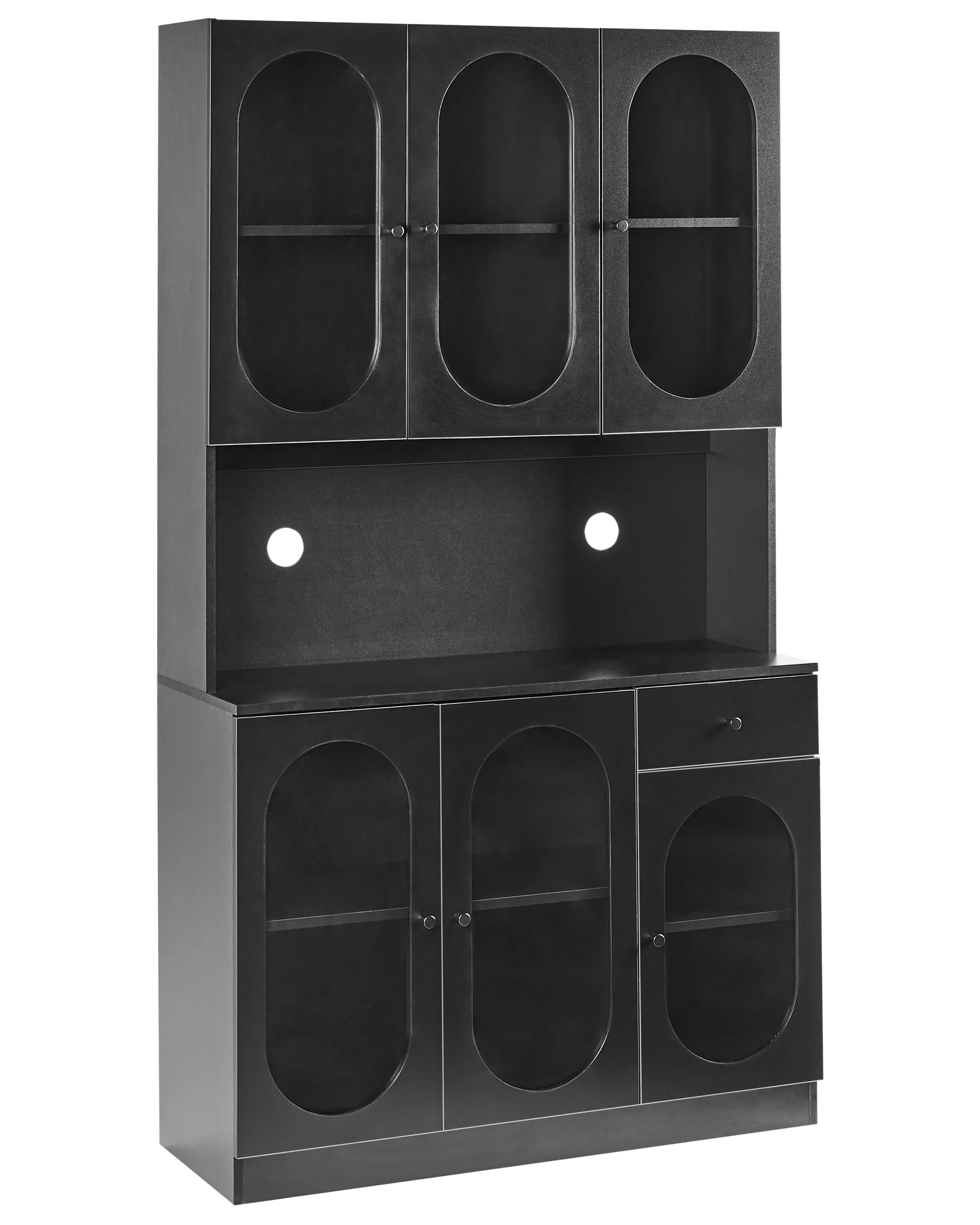 Glazen vitrinekast LANGFORD 100 cm Zwart