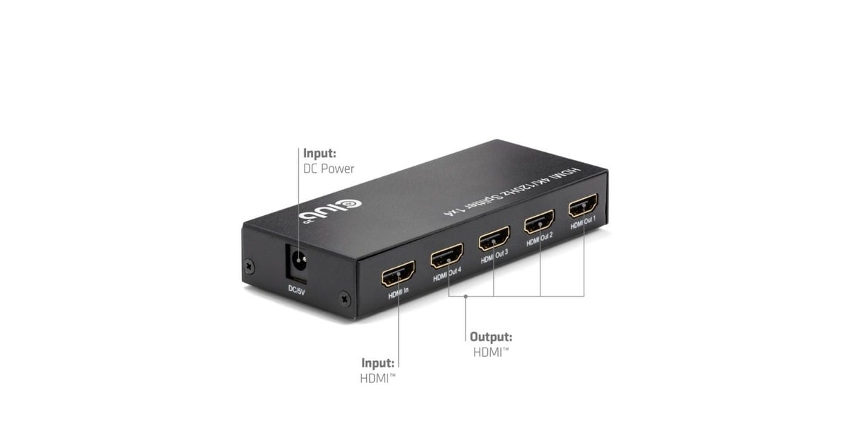 Club 3DHDMI Splitter 1x > 4x HDMI 4K 120Hz  (Zwart)